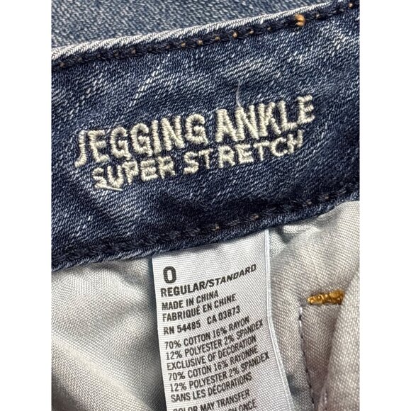 American Eagle Outfitters Jegging Ankle Super Stretch Jeans 0 Regular Blue Denim - Picture 4 of 4